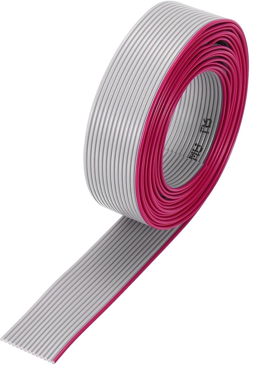 26AWG IDC draad lintkabel 2 m lengte 1,27 mm raster 14 pin grijs voor JTAG/ISP verbinding