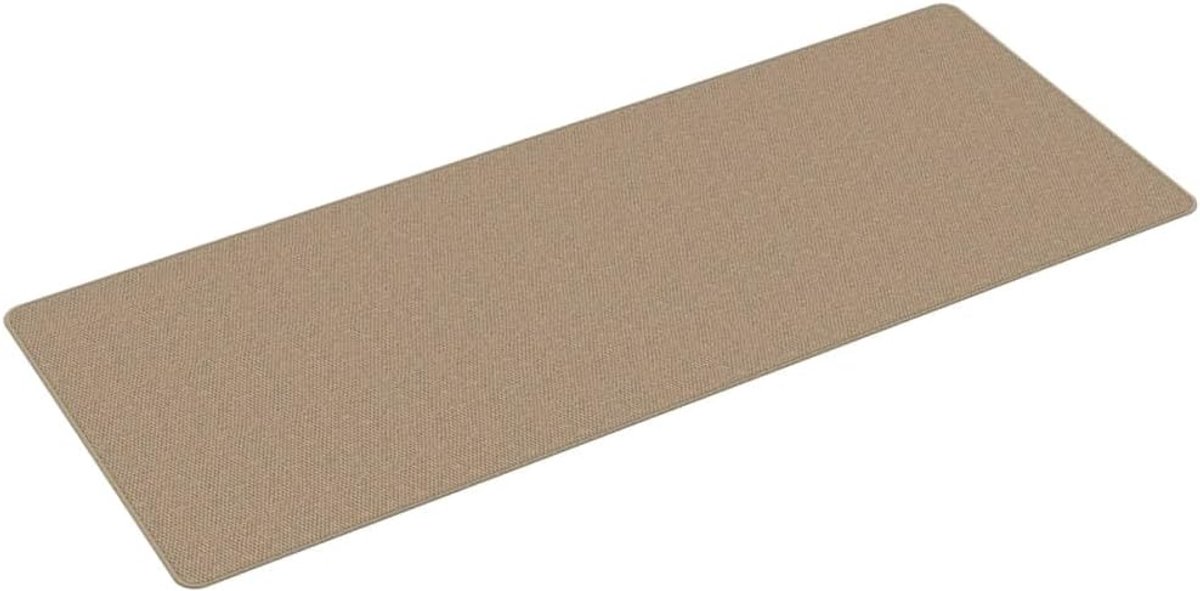 Tapijtloper in sisal-look, zandkleuren, 80 x 200 cm, van zacht polypropyleen weefsel, absorberend en antislip, machinewasbaar, ideaal voor hal, woonkamer, keuken en eetkamer