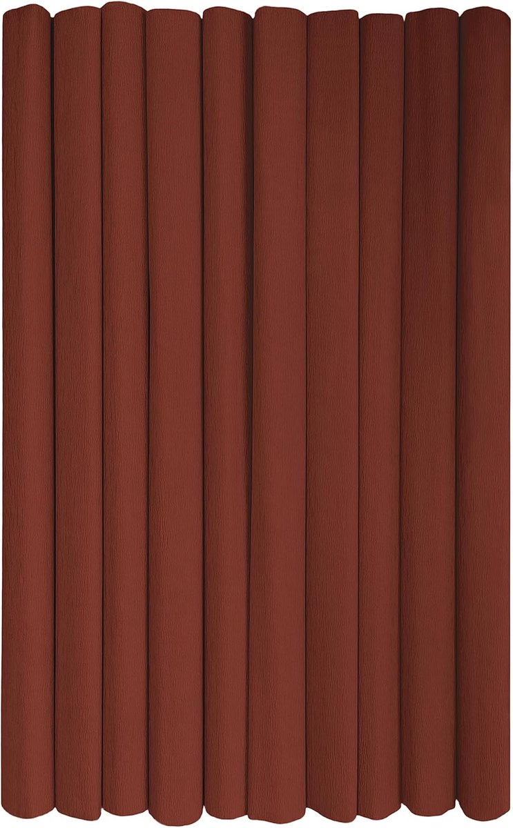 Crêpepapier Rollen voor Kinderen DIY en Decoraties - Pakket van 10 rollen (50 cm x 200 cm, 28 g/m2) - 27 bruin