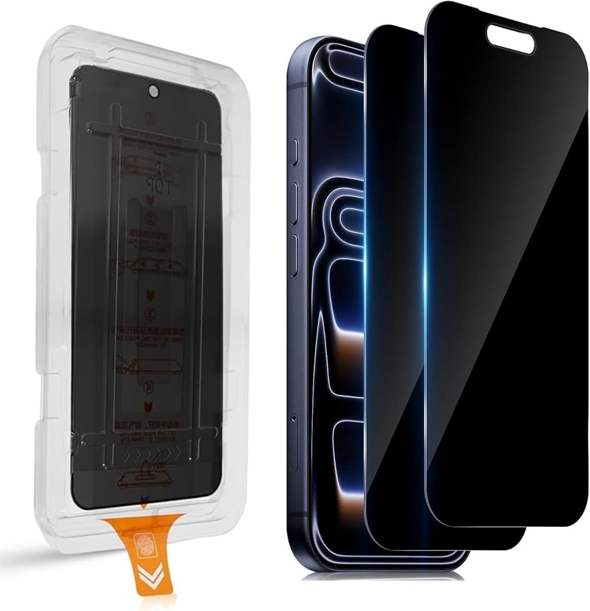 Voor iPhone 18 Pro Max voor Privacyscherm van screen protector, 2 Stuks Beschermfolie, Accessoires voor Privacyscherm, 9H Hardheid, Schokbestendig, Automatische Stofverwijdering