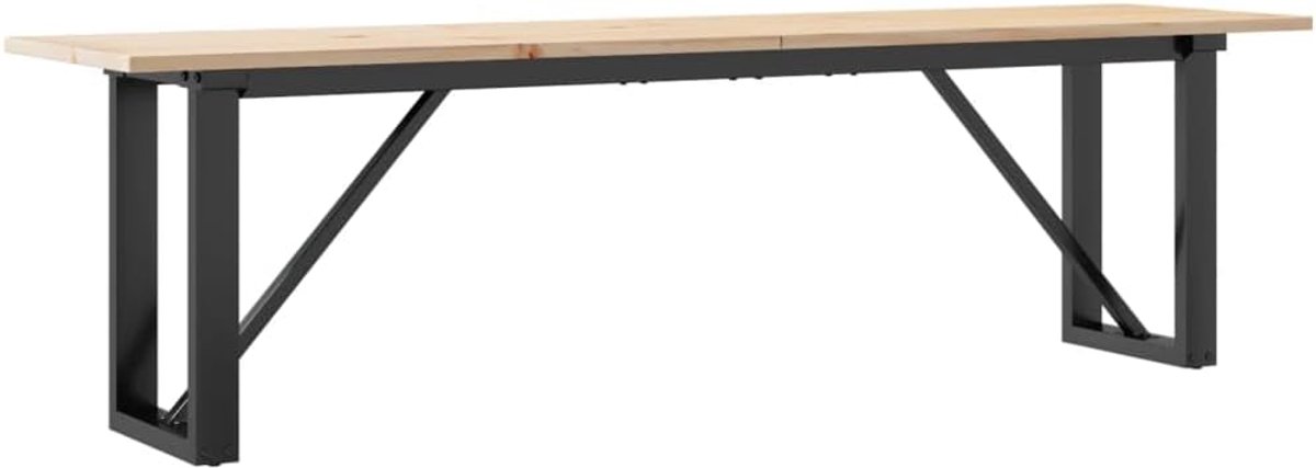 Salontafel O-frame 160x40x45 cm massief hout grenen staal