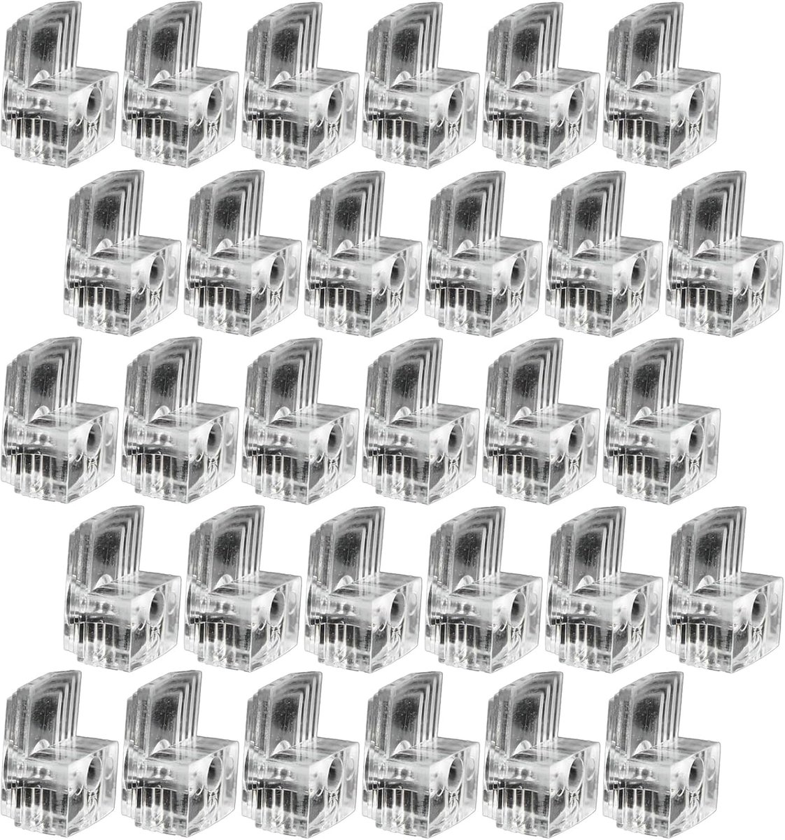 30 stuks glazen borgklemmen, doorzichtige plastic spiegelhouder clips voor wandmontage spiegel glazen kastdeuren bevestiging (6 mm)