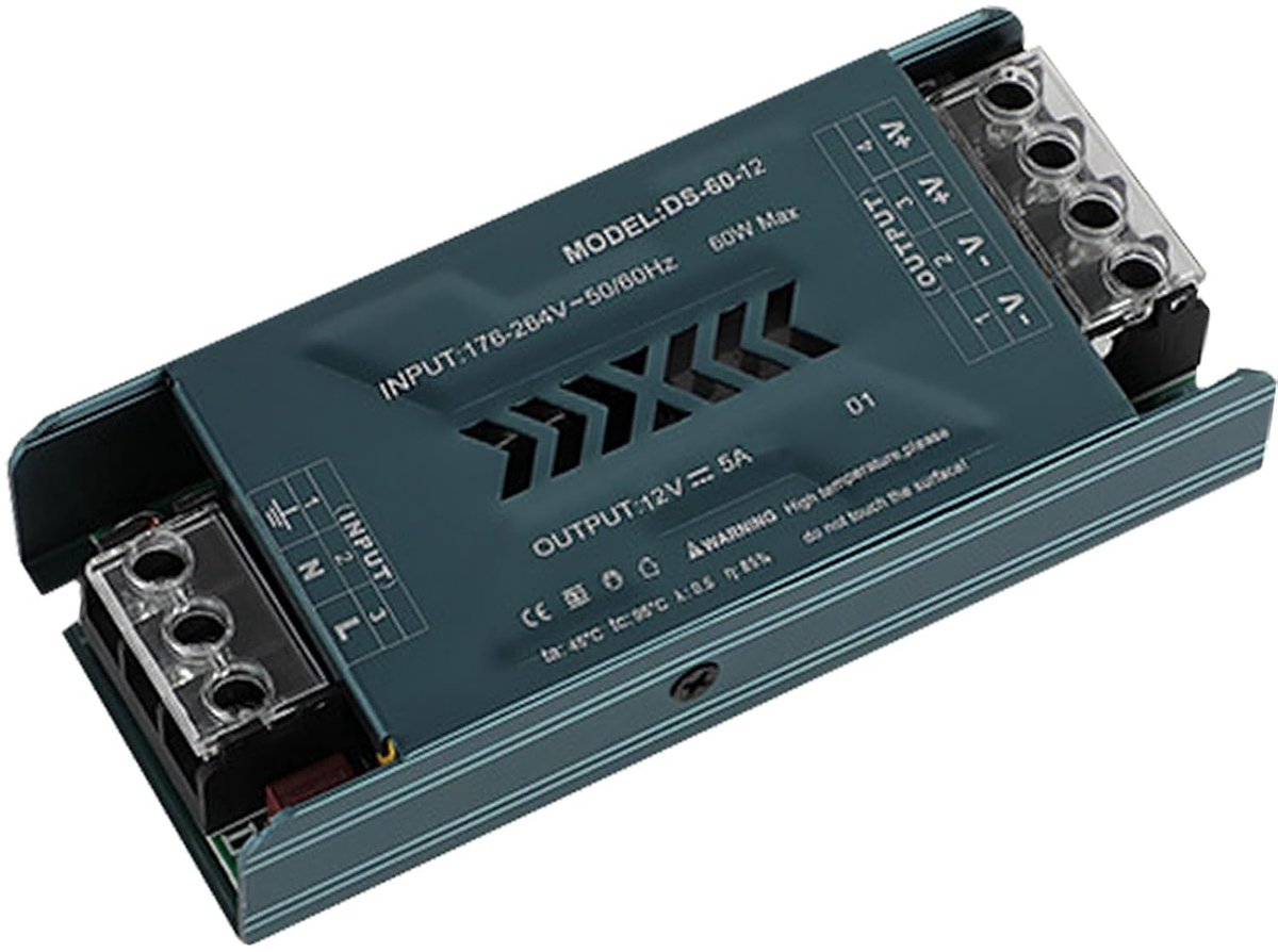 60 W 12 V 5 A LED transformator driver voeding slanke LED-schakelende voeding voor thuistechnologie ingang driver transformator AC 110V AC230V naar DC12V uitgang geschikt voor