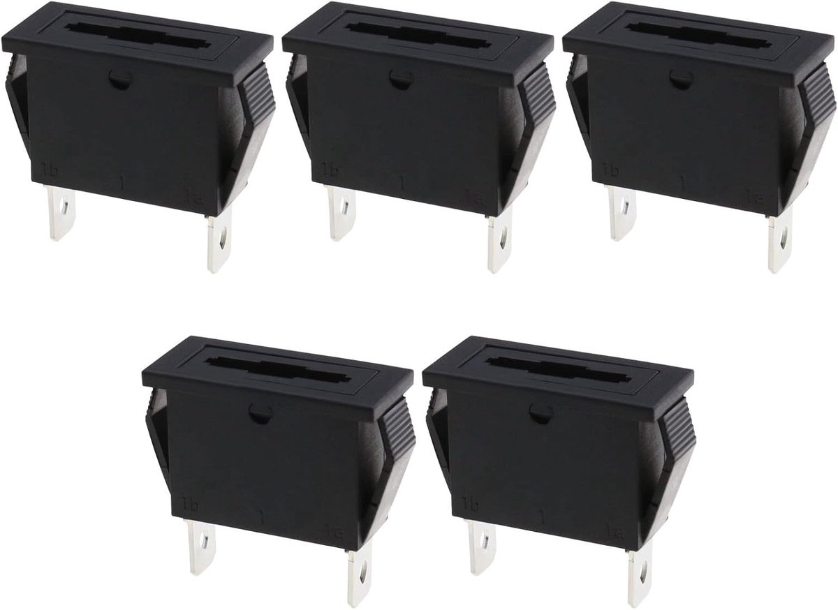 Dailygoods - Standaard bladzekering houder - 5 stuks - Kunststof - 12V 30A - Voor auto en motorfiets - Paneel oppervlakte montage