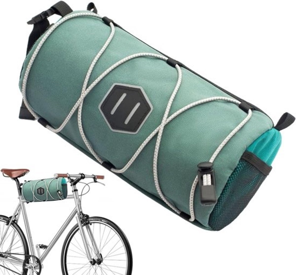 Stuurtas Fiets - Fietstas Stuurtas - Fietsen Opbergen - Waterbestendig Materiaal - 22 x 12 x 11 cm - Lichtgroen