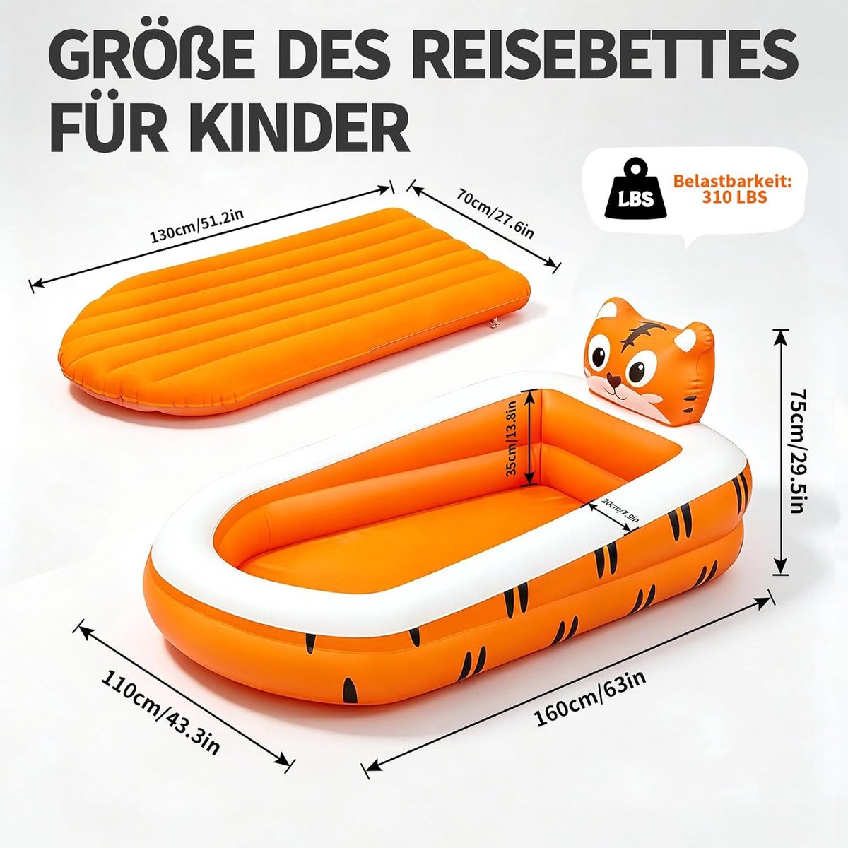 Opblaasbaar matras voor kinderen, opblaasbaar bed voor kinderen