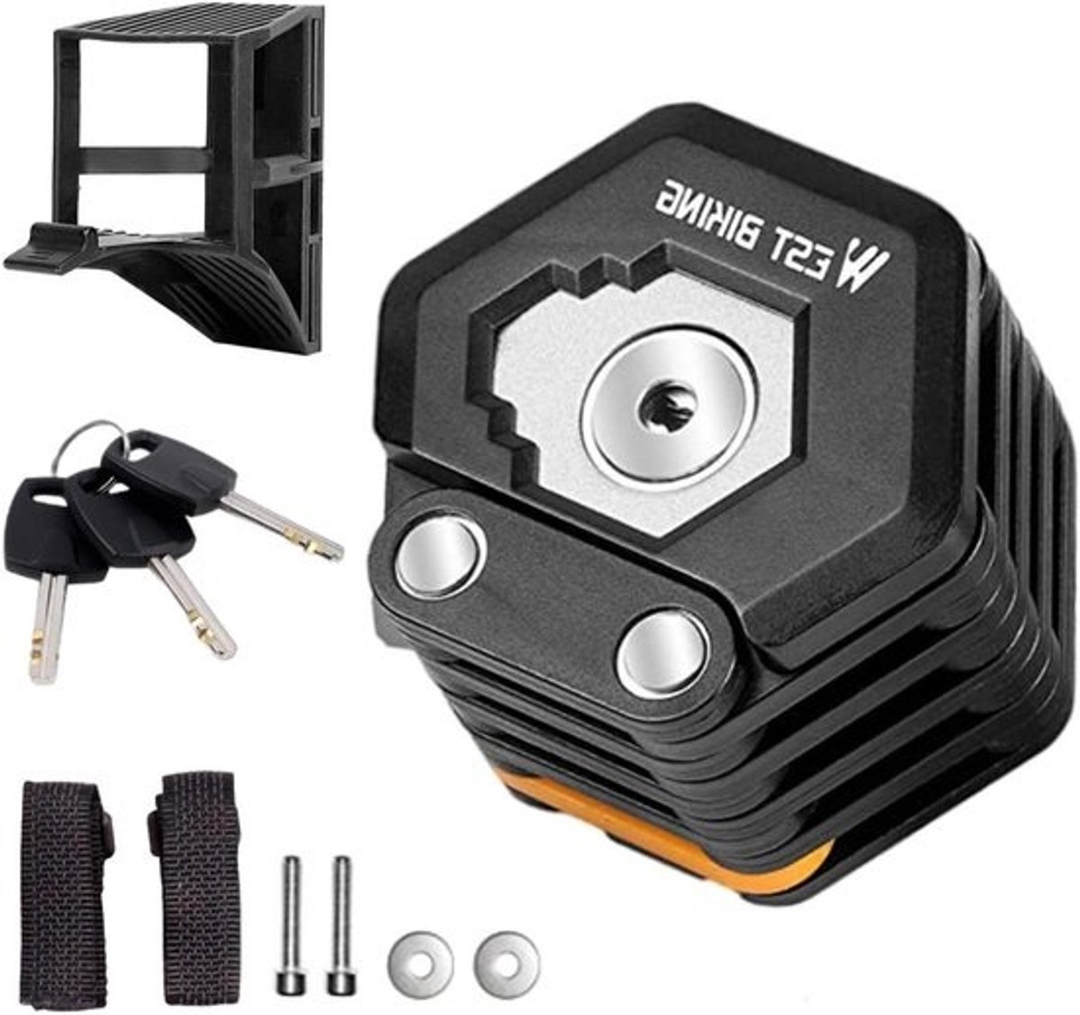 Opvouwbaar Fietsslot - Diefstalbeveiliging Fiets - Fiets Beveiligen - Robuuste Zinklegering - 85 cm - Zwart
