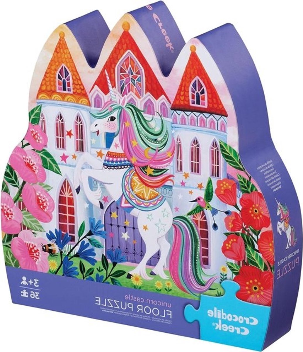 Eenhoorn Kasteel Puzzel - Vloerpuzzel Kinderen - Kinderen Leren Spelen - 36 Dikke Stukjes