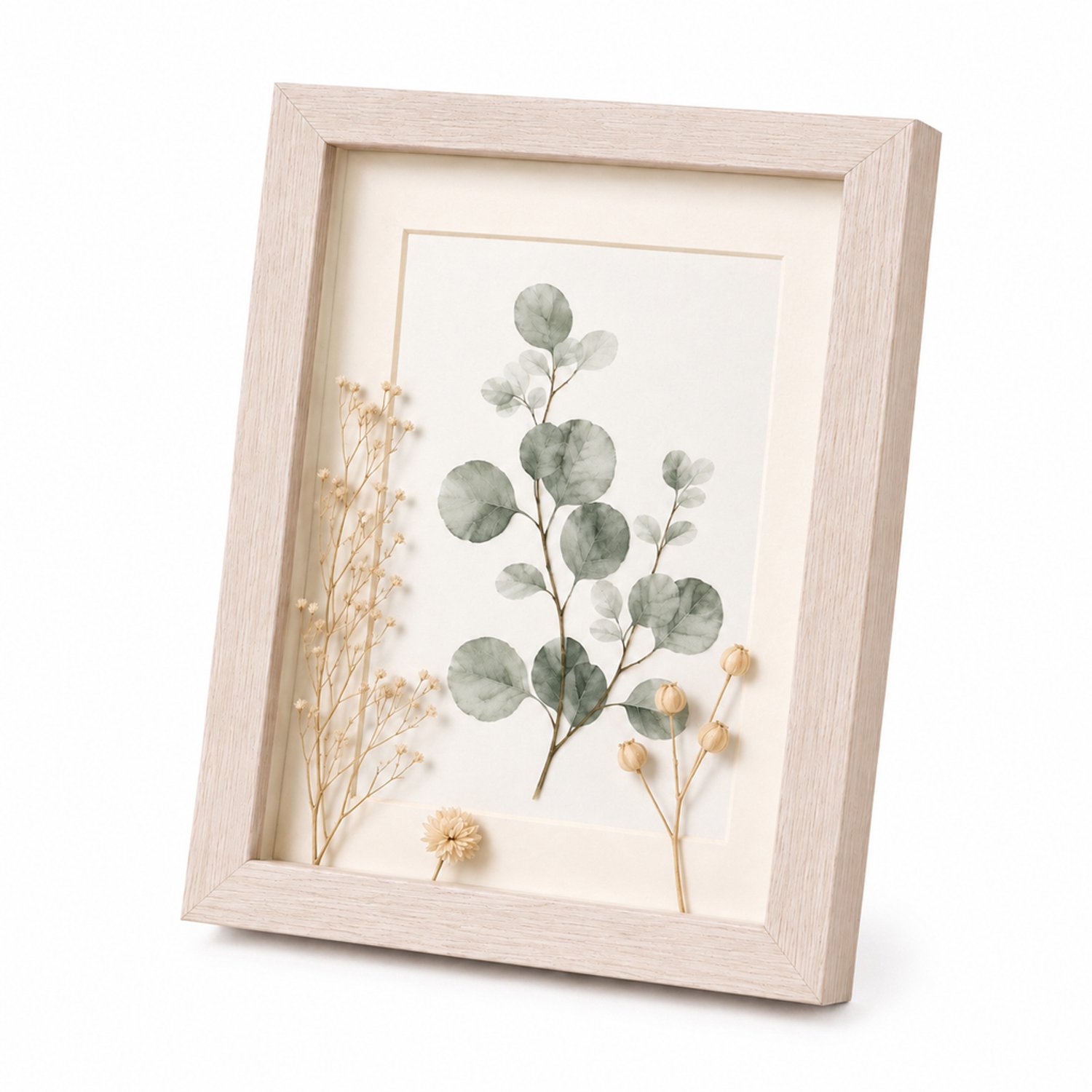 SWGOTA MDF-fotolijst in wit eiken kleur, 4x6 inch (10.1x15.2 cm), 2 cm holle diepte, rechthoekig, inclusief glas en afbeelding