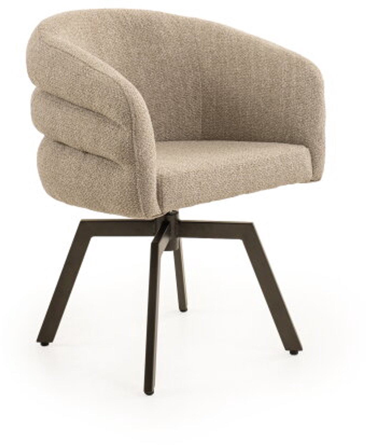 Moods Collection Eetkamerstoel Imola draaibaar Mars anodic bruin - Rhythm liver 10 Taupe