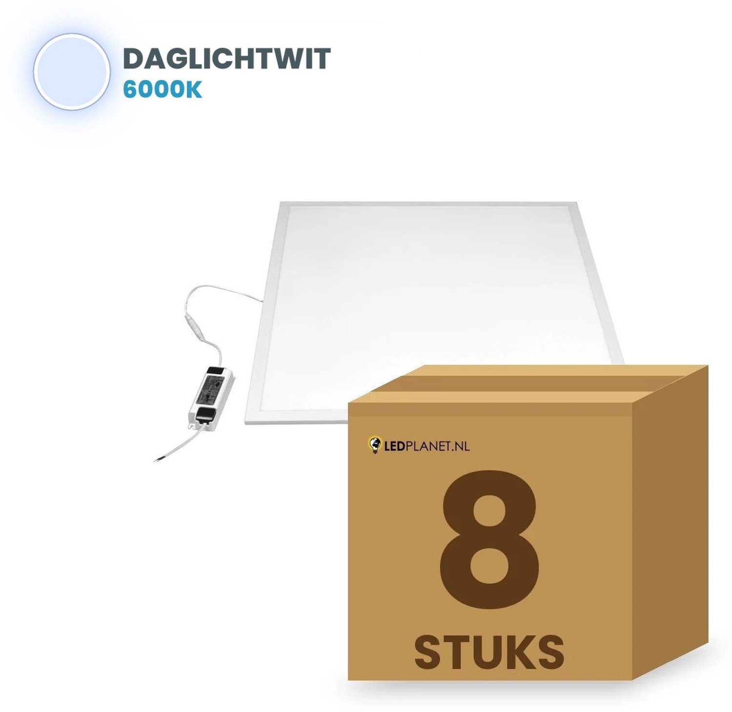 Tsong LED paneel 60x60 cm - 8 stuks - 36W - Daglichtwit 6000K - 3960 lm - UGR