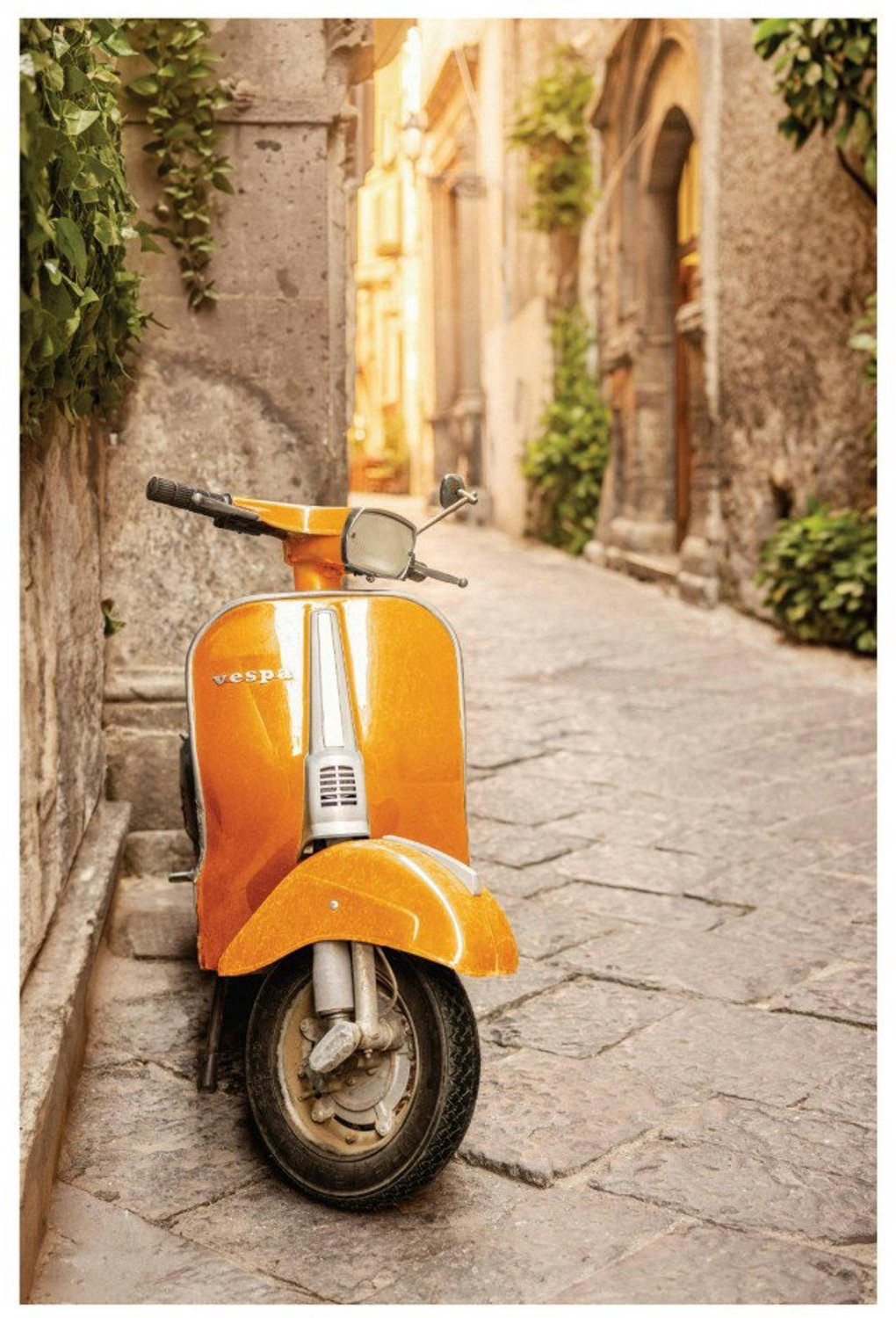 Vgdesign Oranje scooter in steeg 80x190 cm tuinposter banner VGDesign onbekend
