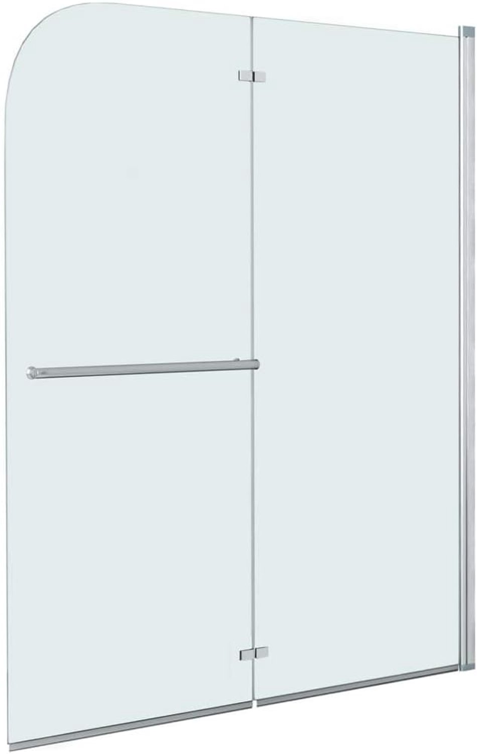 yorten Opvouwbare douchecabine 2 panelen ESG met handdoekhouder 120 x 140 cm (B x H) breedte verstelbaar van 120 tot 121 cm glasdikte 6 mm