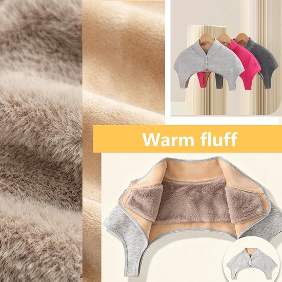 Schouderwarmer, schoudercape, warm, winter, thuis, slapen, zacht — afbeelding 3