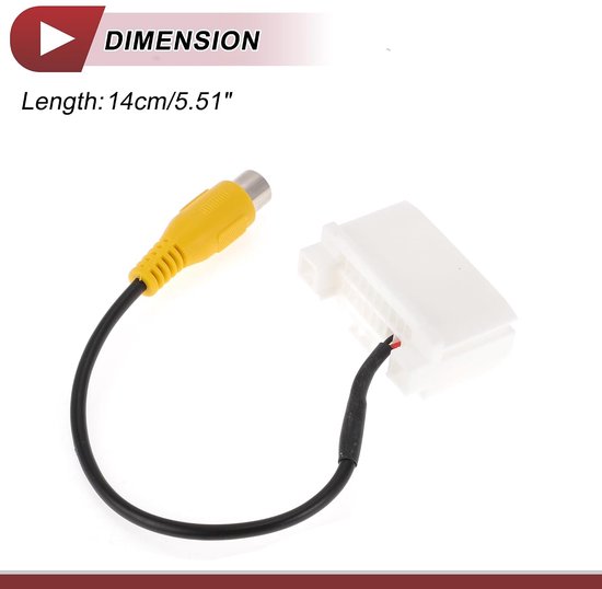 1 Stuks Achteruitrijcamera Achteruitrijcamera Adapter Kabelboom Kabel voor Jeep Compass 2009-2017 Voor Achteruitrijcamera Bedrading Kabelboom Wit Metaal — afbeelding 3