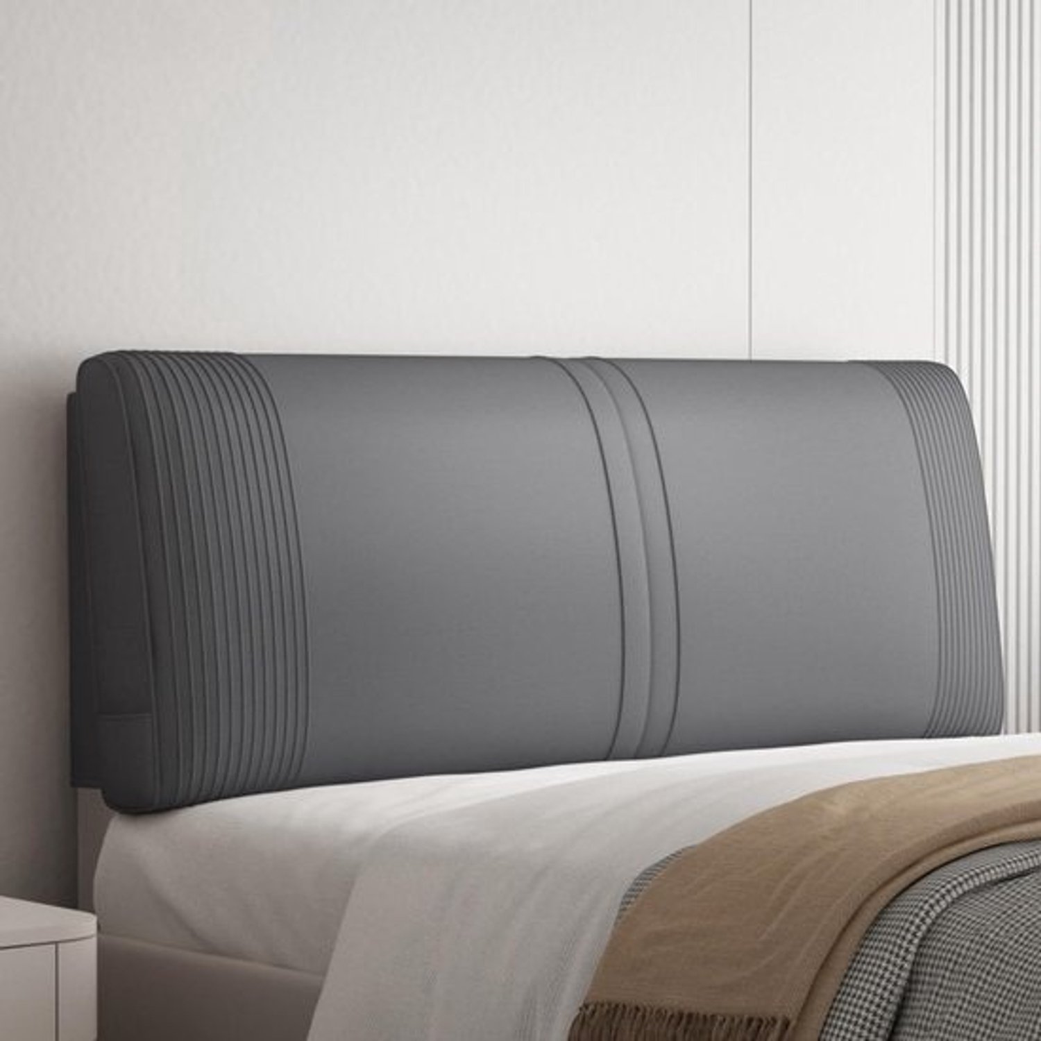 Gestoffeerd hoofdbord - Wandkussen als rugleuning - Comfortabel ontspannen - Afneembaar met rits - 190 cm - Marineblauw