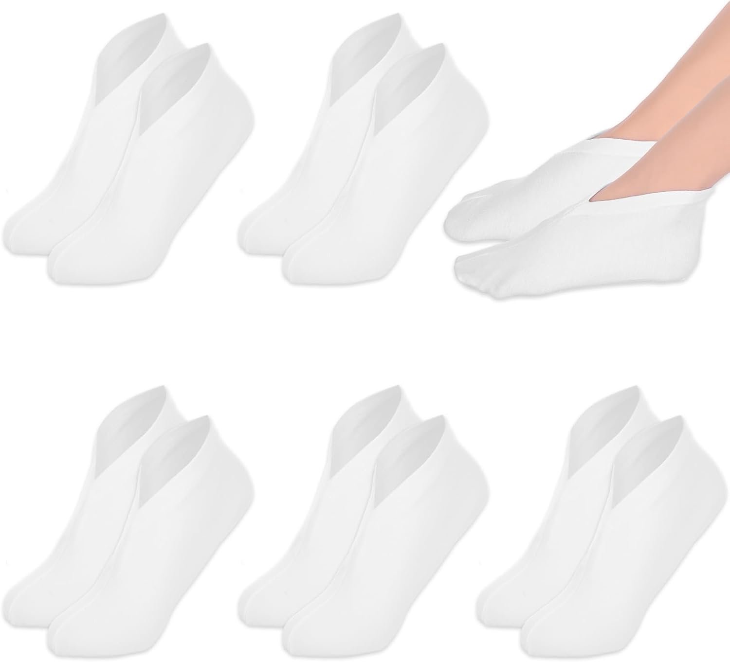 5 paar katoenen sokken voor hydratatie van de voeten 's nachts