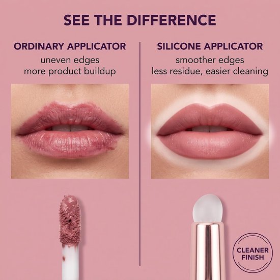 2 stuks lippenpenseel van siliconen, multifunctionele kwast voor lippen, gloss, corrector en nagellak, kleur grijs en roze, afmetingen 88 x 12 mm — afbeelding 5