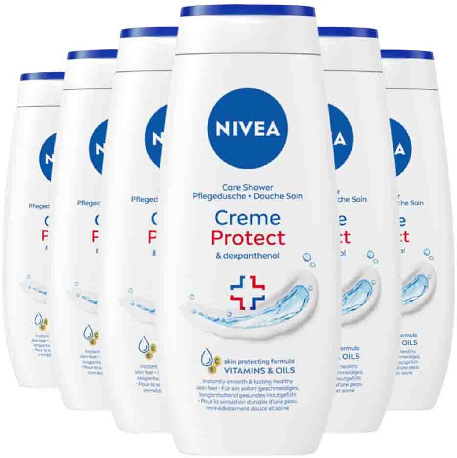 NIVEA - Douchegel Creme Protect - 6 x 250 ml - Voordeelverpakking