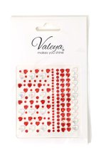 Steentjes - Face en Body Opplak - Hartjesmix Rood-Wit - Carnaval