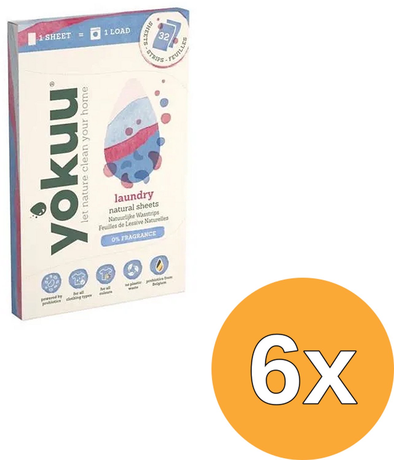 6x Yokuu Wasstrips 0% Fragrance (96 gr)