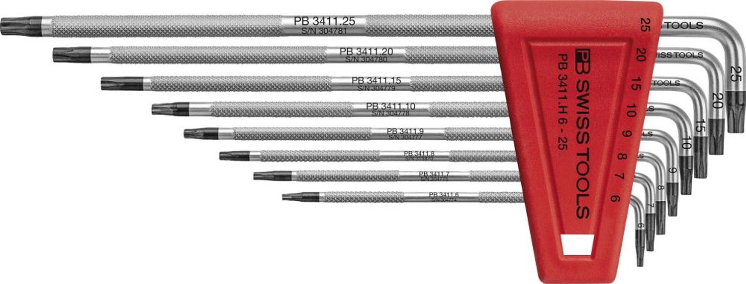 Inbussleutel- set in kunststof houder 9-delig T6-T25 SAFETY PB Swiss Tools