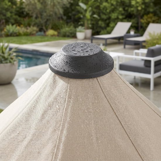 4 Stuks Delige Waterdichte Parasol Topkap Universele Vervanging voor Zonneschermparaplu Uv-bestendige Kunststof Beschermhoezen tegen Lichtgrijs — afbeelding 4