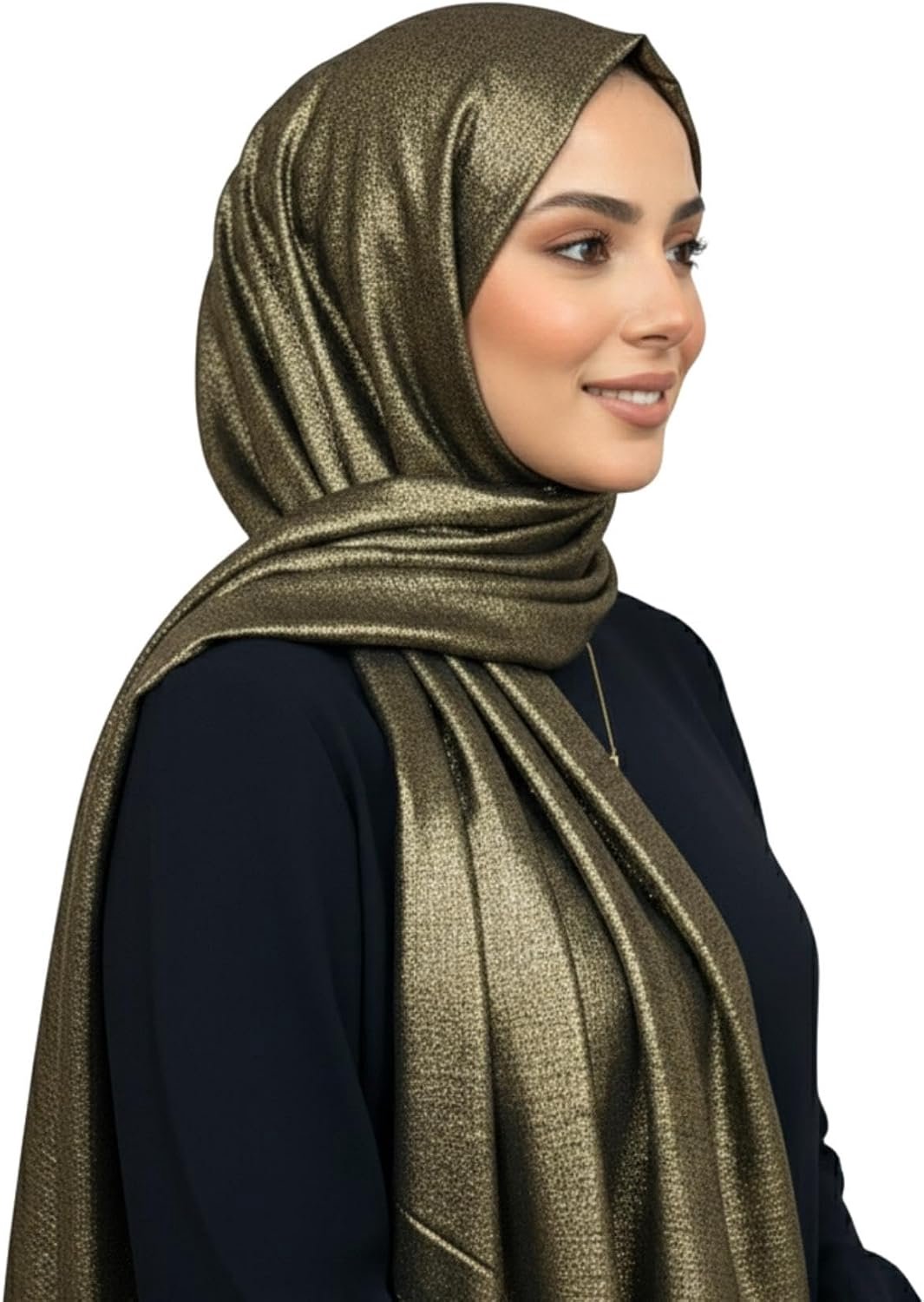 Shimmer Viscose Hijab voor Vrouwen, Zachte Lichtgewicht Glanzende Sjaal, Ademend Hoofdband, Kreukbestendige Moslim Dames Sjaal 160x70cm