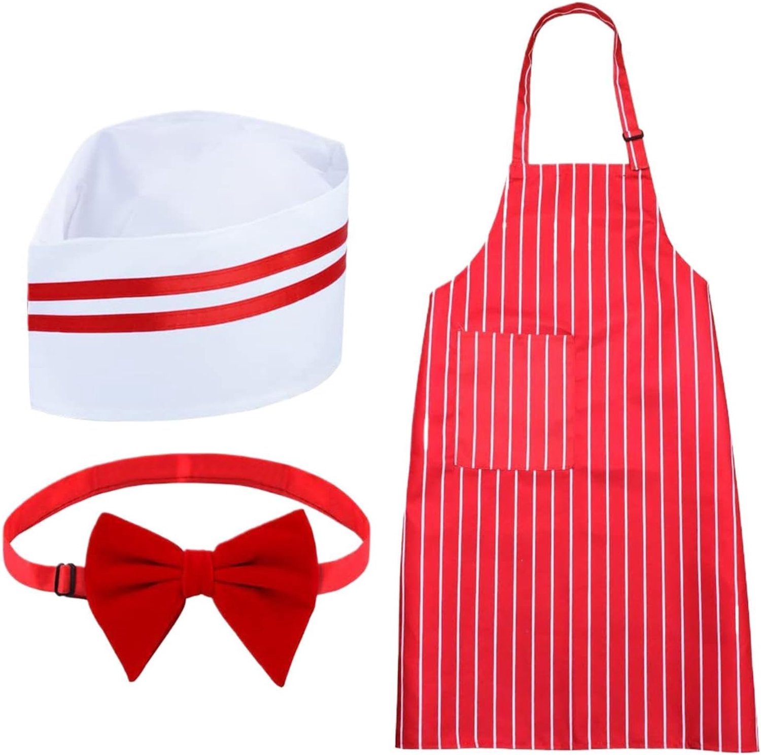 Concessie Stand Kostuum 1950 Verstelbare Rood Wit Gestreepte Carnaval