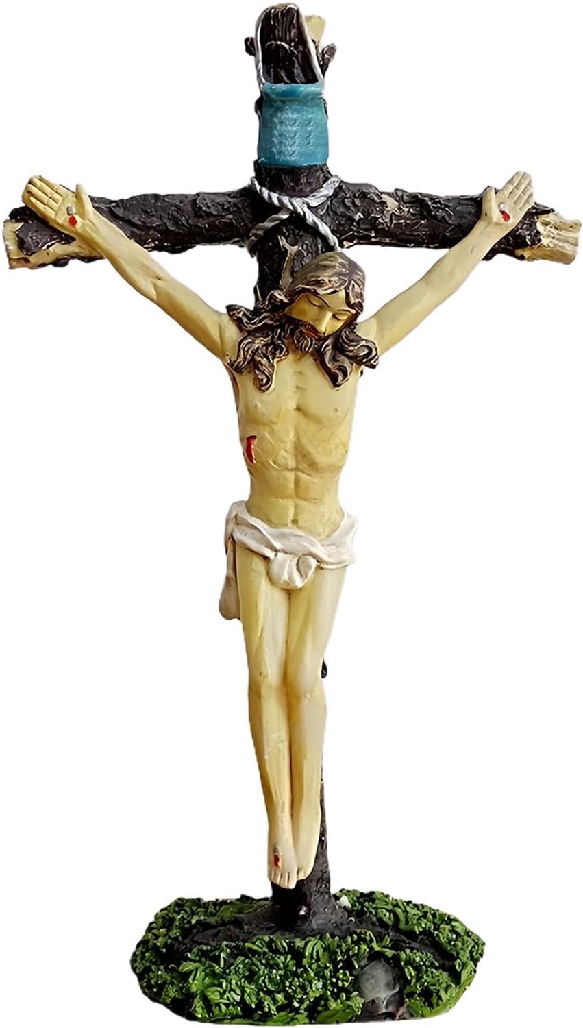 Jezus Crucifix Standbeeld Harsen Tafeldecoratie voor Woondecoratie