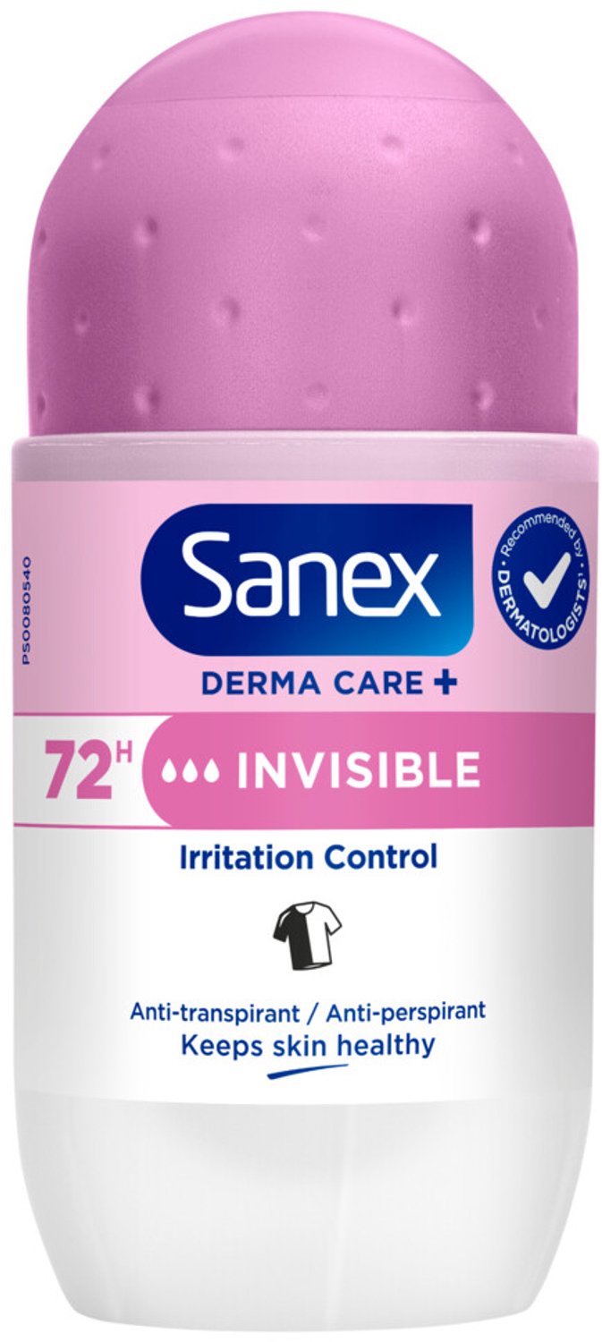 Sanex - Deodorant Roller Dermo Invisible - 6 x 53 ml - Voordeelverpakking