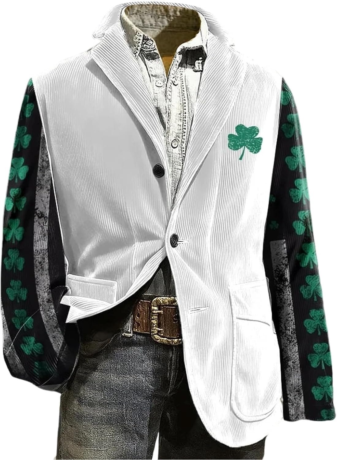 Générique Elegante corduroy jas met feestelijke print, ideaal voor kerst- en vrijetijdskleding.