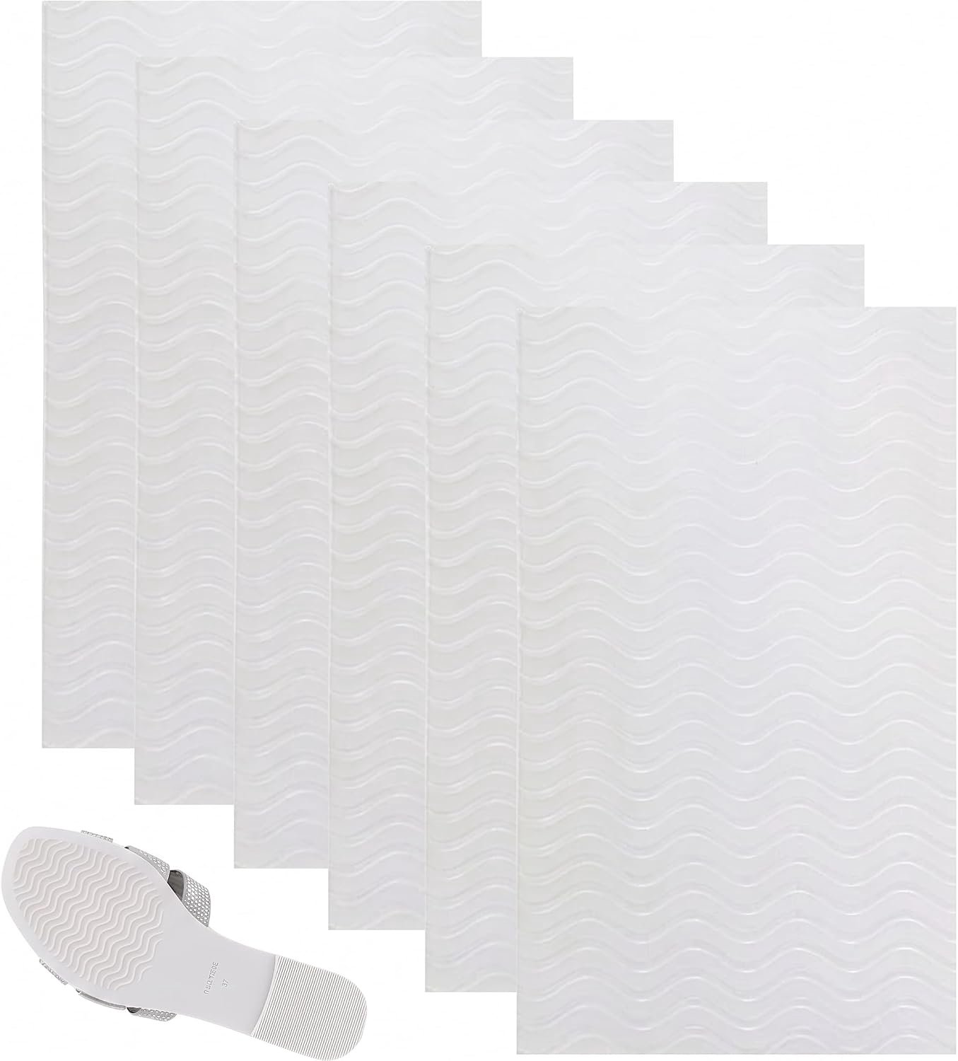 Reparatie van schoenzolen, 6 stuks antislipzolen, rubberen zolen om op te plakken, rubberen zolen om op te plakken, voor zolen voor alle maten (15 x 10 cm, transparant)