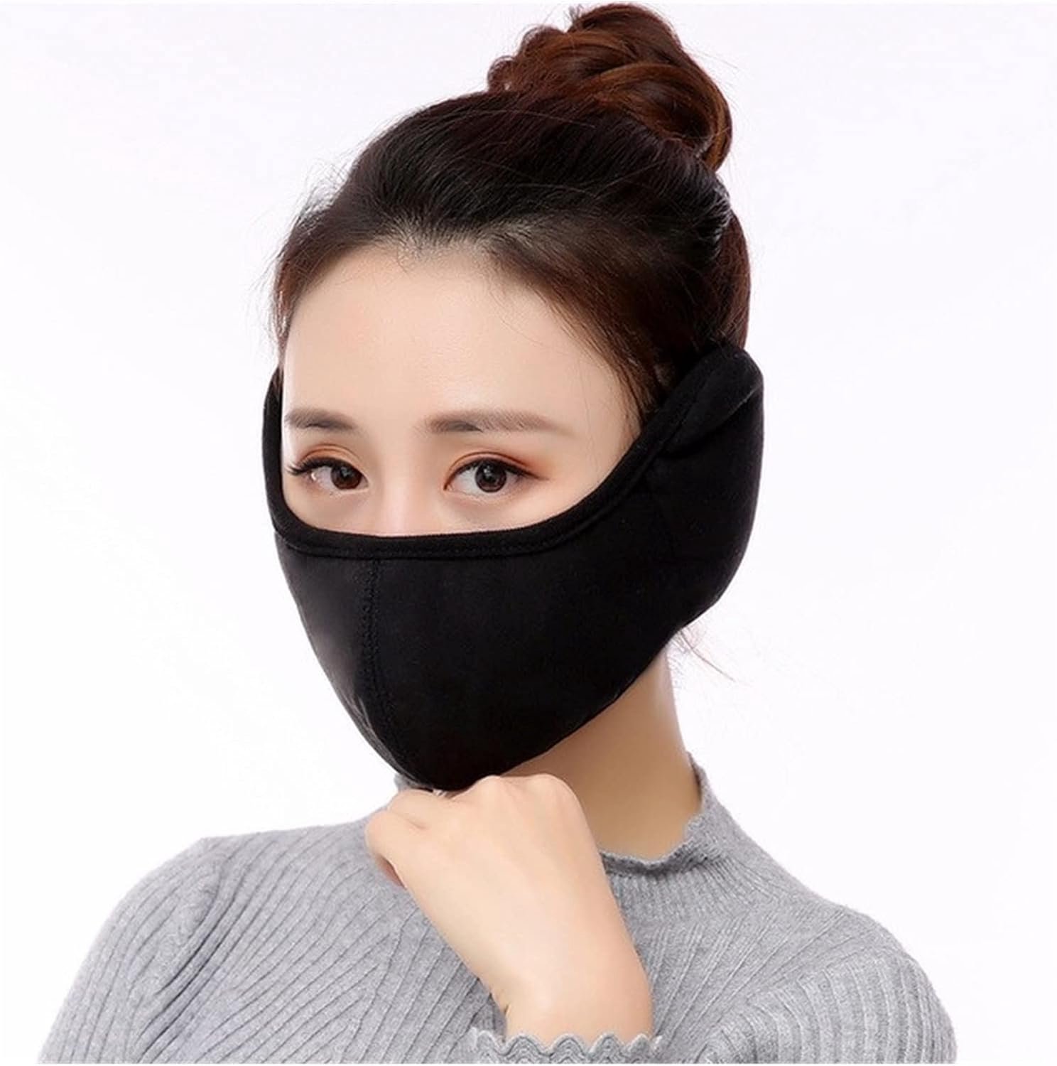 Winter Oorkappen Winter Outdoor Rijden Oorbeschermers Plus Fluwelen Unisex Earmuff Vrouwen Mannen Winddicht Oor Muff Oor Warmer Anlk Accessoires Oorwarmers(Noir)