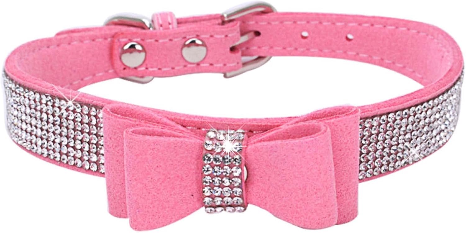 Hondenhalsband met strass schattige strass hondenhalsband hond kattenhalsband met strass strikkraag harnas voor kleine en middelgrote honden kittens