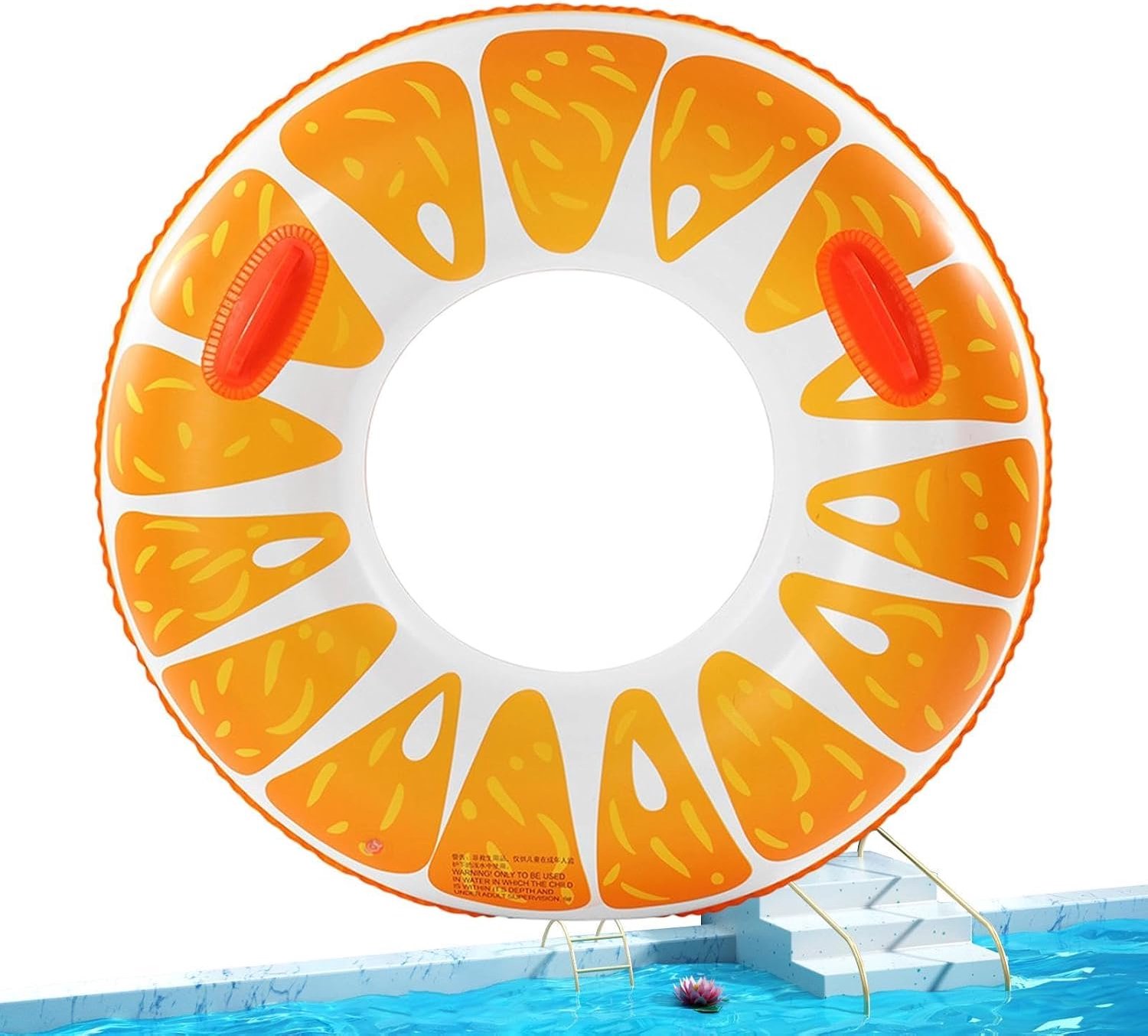 Opblaasbare Zwemring Lekbestendige Oranje Fruit PVC Waterspeelgoed