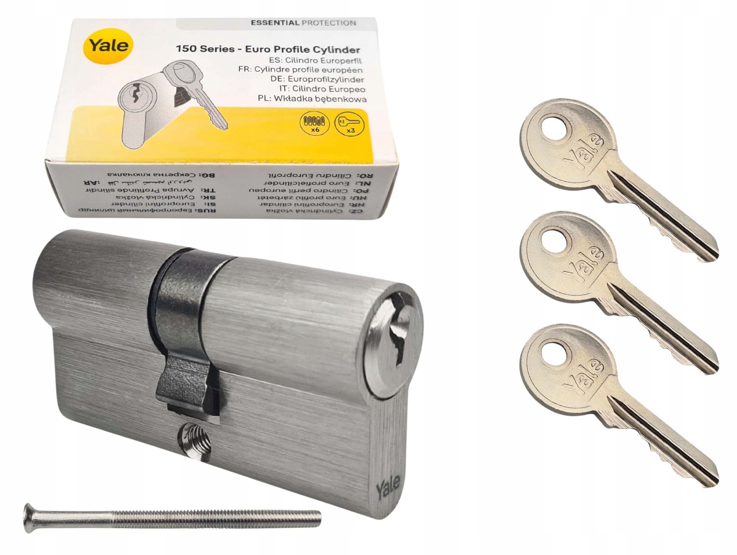 Yale Deurcilinder 30/35 Nikkel Satiné met 3 Sleutels