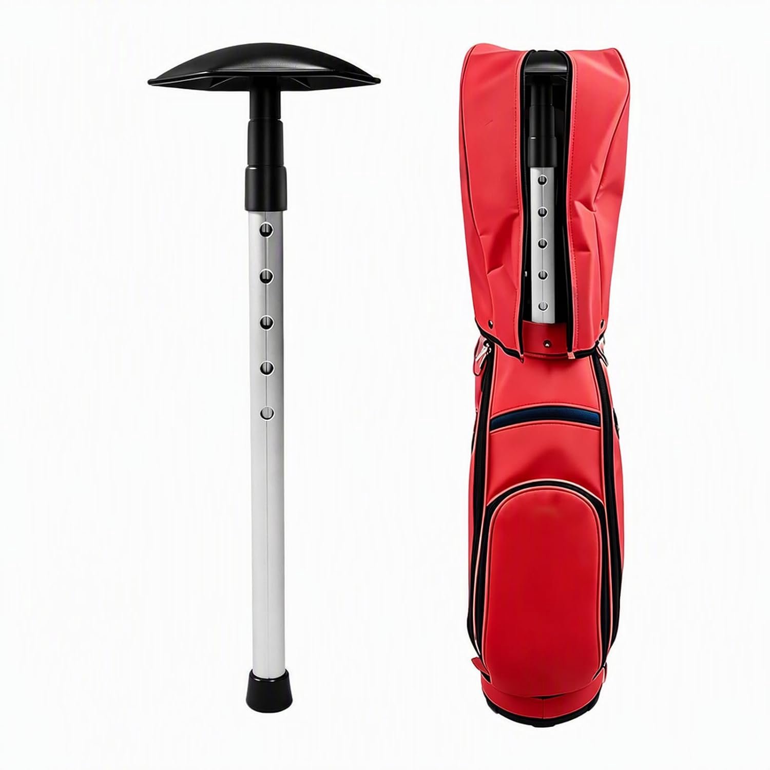 Steunstang voor golf-reistassen, 4-delig, aluminium, telescopisch