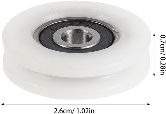 4 Stuks Delige Schuifdeurwieltjes voor Kas Zware Nylon Katrollen met Roestbestendige Stalen Kern Weerbestendig Geschikt voor Kasten Schuifdeuren in Huis Tuin — afbeelding 5