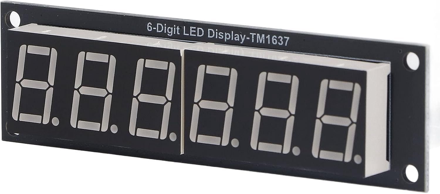 Annadue 6 Digit 7 Segment LED Display Module 0.56 Inch TM1637 5V 2Pin
