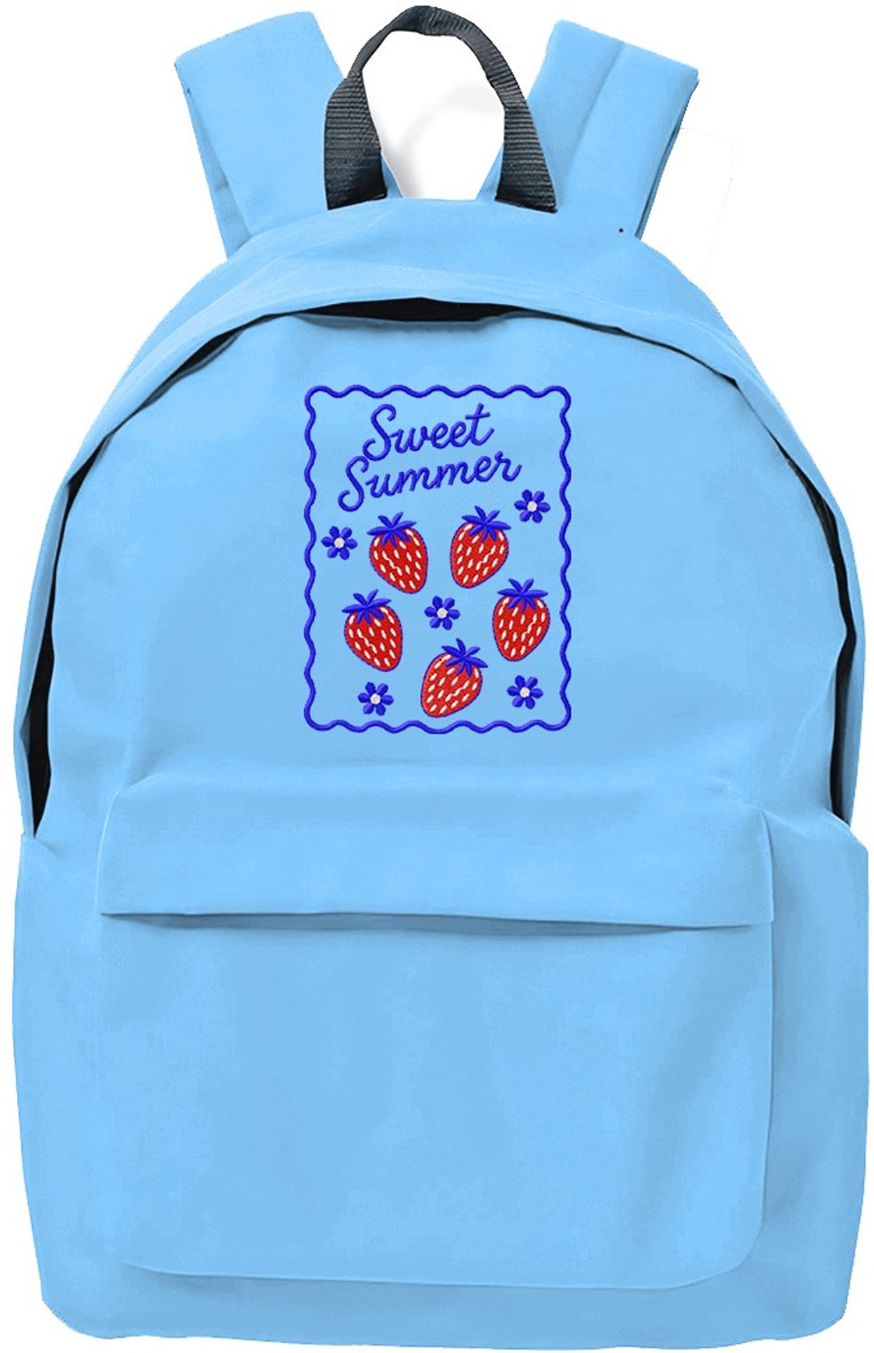 Blauwe Reistas 20L met Zomerse Borduur - Perfect voor Vakantie & Vlucht