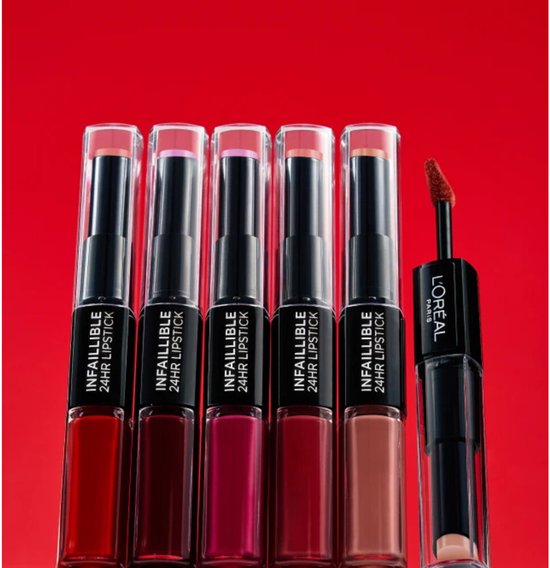 L'Or�al Paris Infaillible 24H Lipstick - Langhoudende 2-staps Lipstick met Vitamine E - 213 Toujour Teaberry - Pruim - 5.7ml