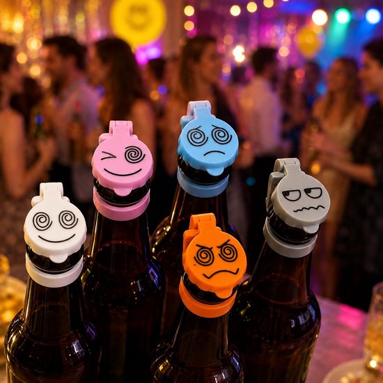 5 stuks bierflessendop, bierflessendop, flessendeksel voor bierflessen, outdoor drinkaccessoires, herbruikbare bierhelm voor bierflessen, grappige biergadget voor outdoorfeesten — afbeelding 4