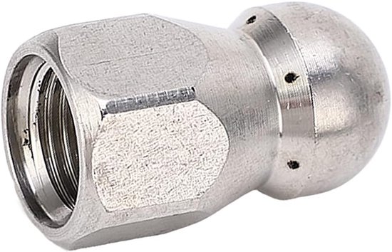 5000PSI Hogedrukreiniger Nozzle Pijpreinigingsmondstuk Roestvrijstalen Jetter Nozzle voor Riool Gootsteen Wc (Kogelkop Voor 1 Achter 6 Gaten G1/4in) — afbeelding 4