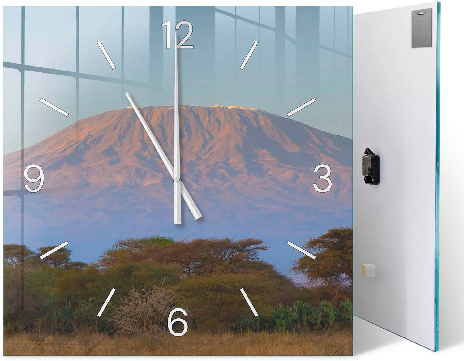 Decoratieve klok voor aan de muur 60x60 cm | Mount Kilimanjaro
