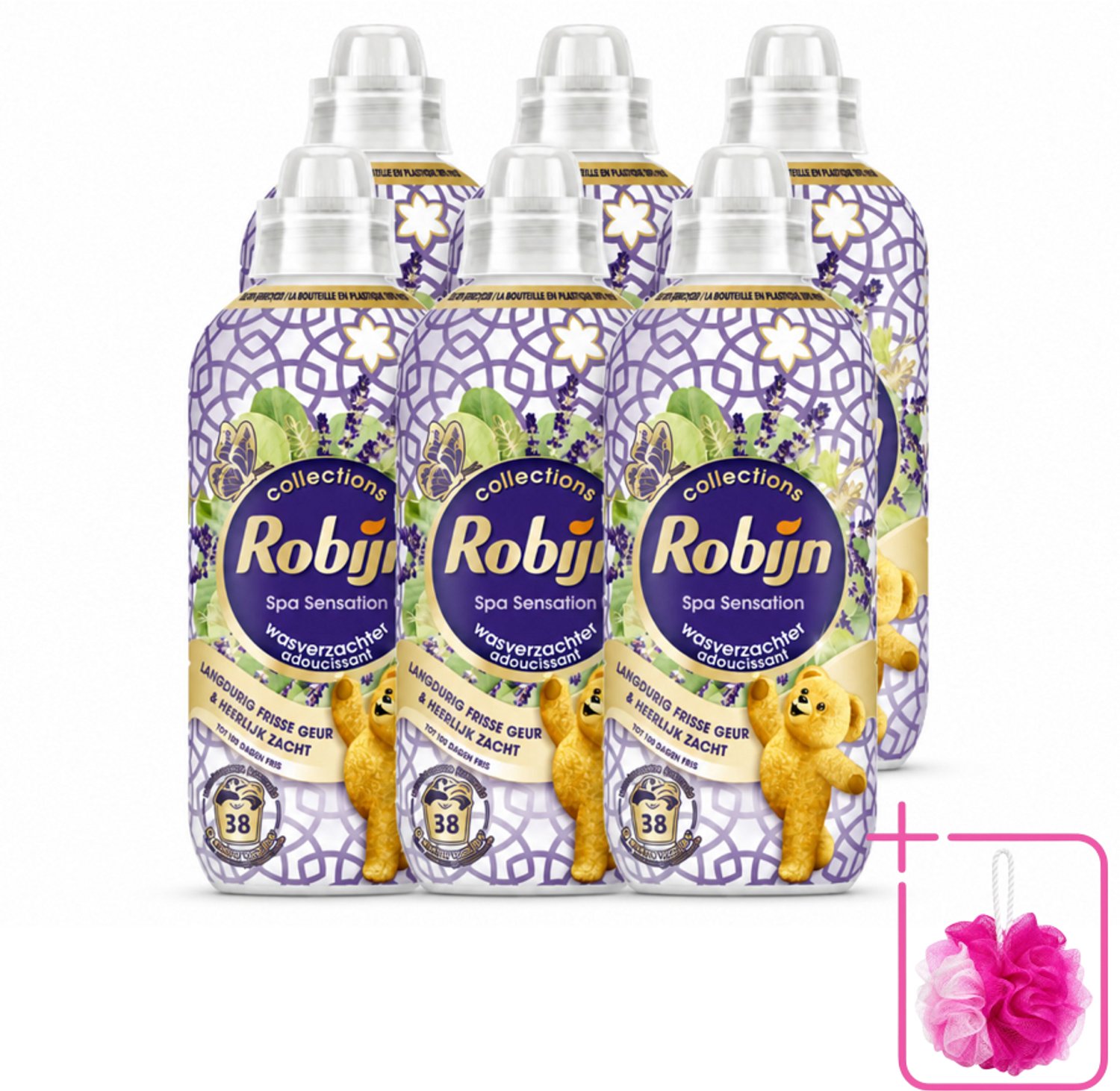 6 x Robijn – Wasverzachter – Intense Spa Sensation – 765 ml - Bulkverpakking - Wasverzachter - Douchemop - Eucalyptus