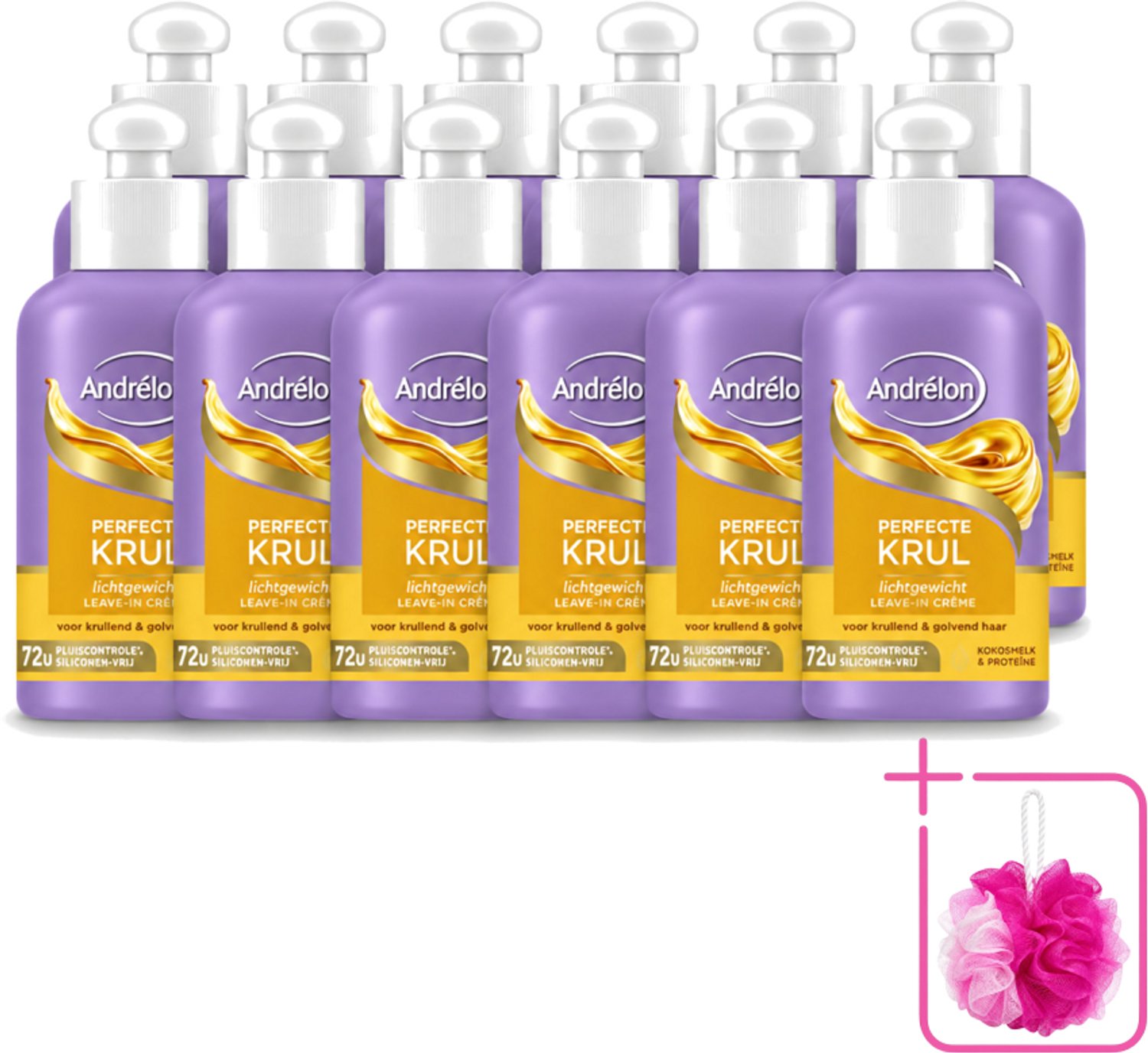 12 x Andrélon – Leave-In Crème – Perfecte Krul – 200 ml - Bulkverpakking - Krullen verzorgen - Douchemop - Krullen definiëren