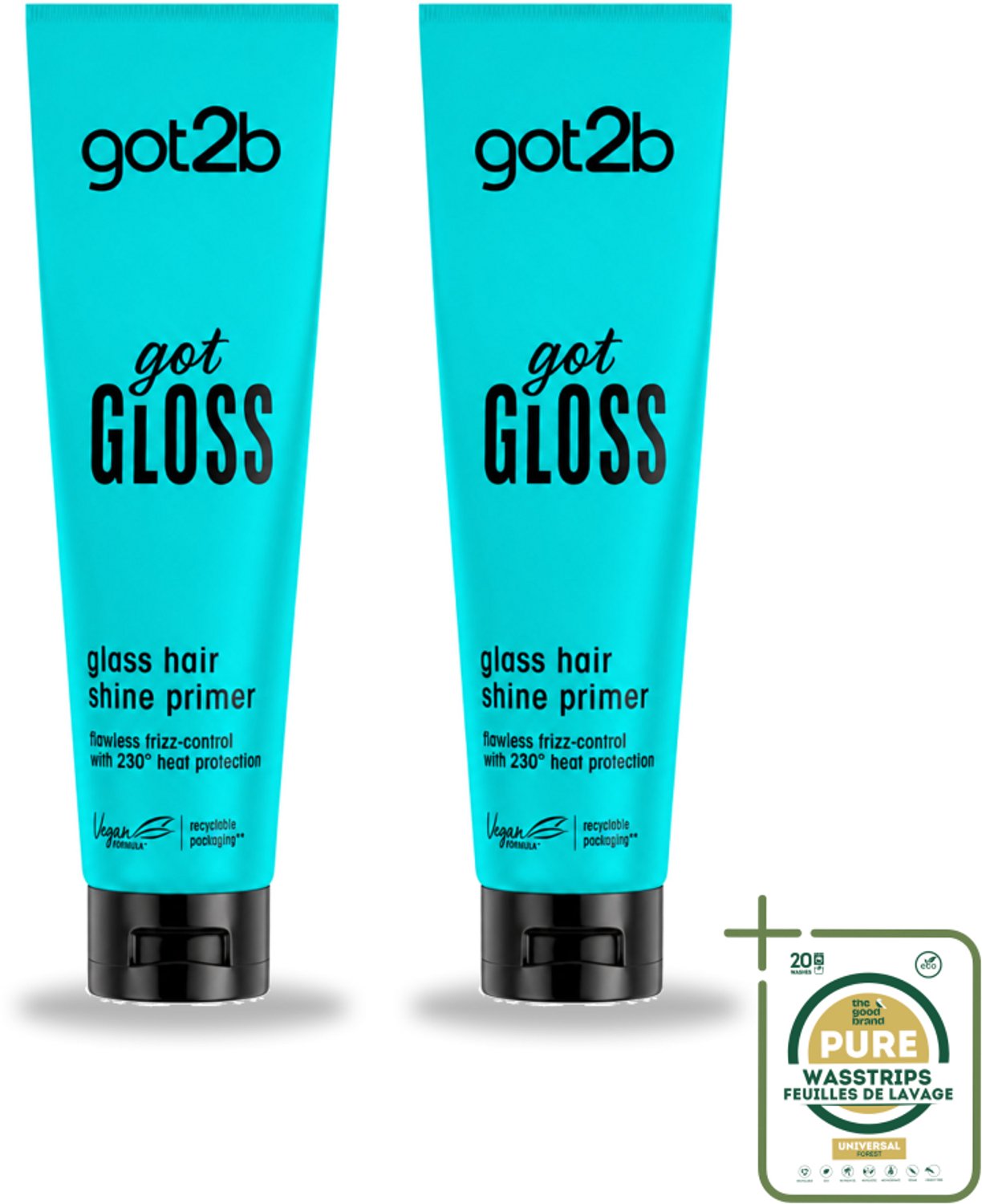 2 x Got2B - Haarprimer - Got Gloss - 150 ml - Haarprimer - Glans - Pluiscontrole - Hittebescherming - Haarstyling