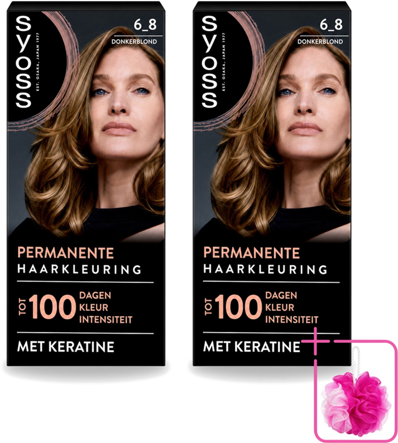 2 x SYOSS - Permanent Coloration 6-8 - Haarverf - Permanente Haarkleuring - Donkerblond - Grijsdekking - Bulkverpakking - Permanente haarkleuring - Douchemop - Donkerblond haar