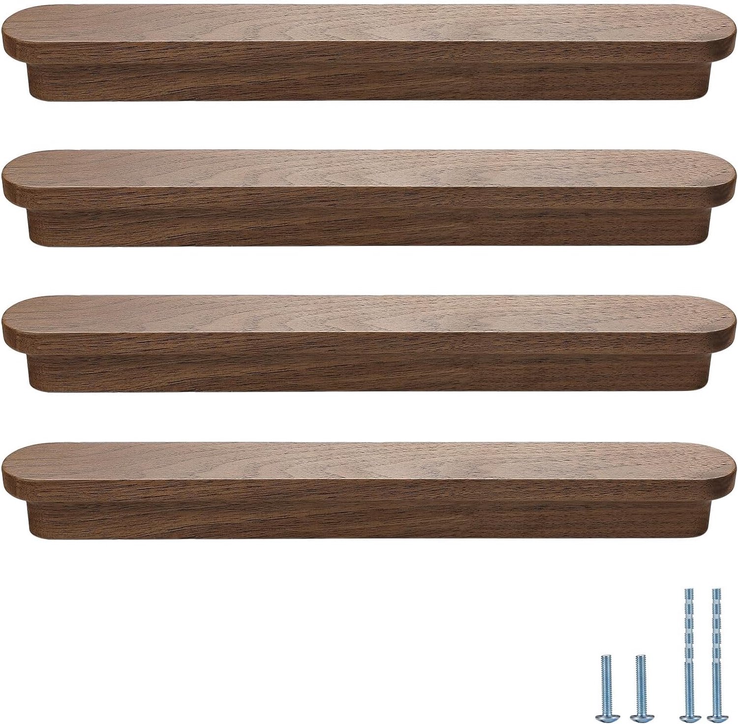 8 Stks Walnoot 23 cm Verwijde Houten Kastdeurgreep Kledingkast Deur Lade Deur Trekhandvat